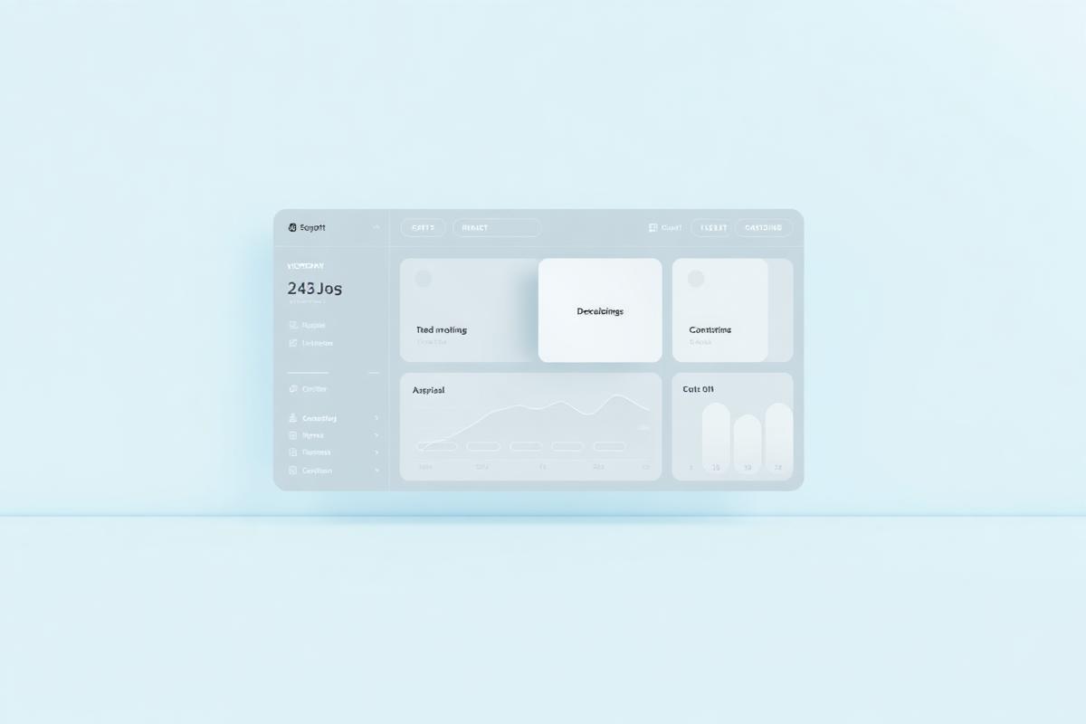 Prévia da interface do Nimbus com cartões flutuantes